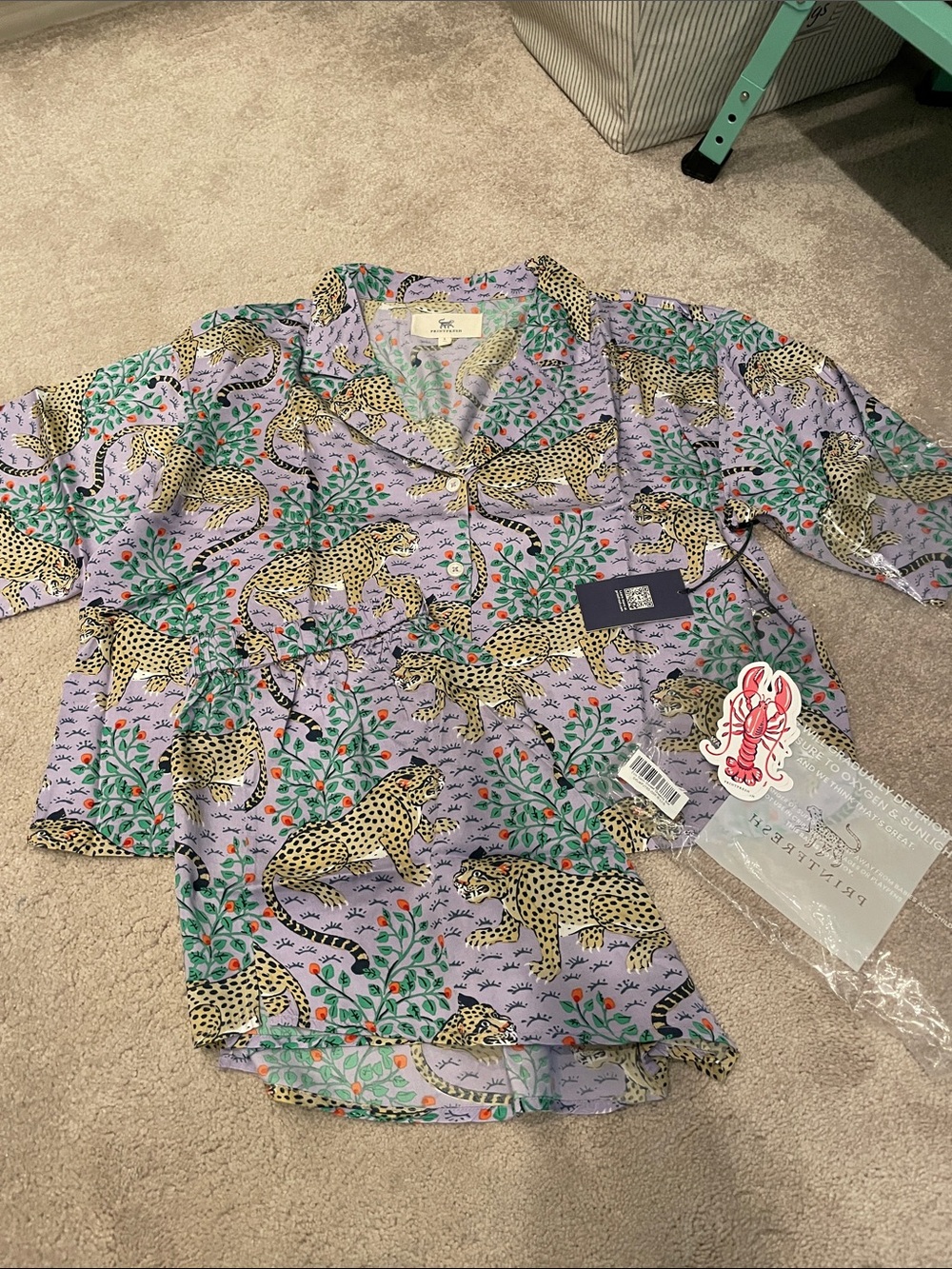 NWT Printfresh limited edition lavender sweet dream set size small ECO SATIN